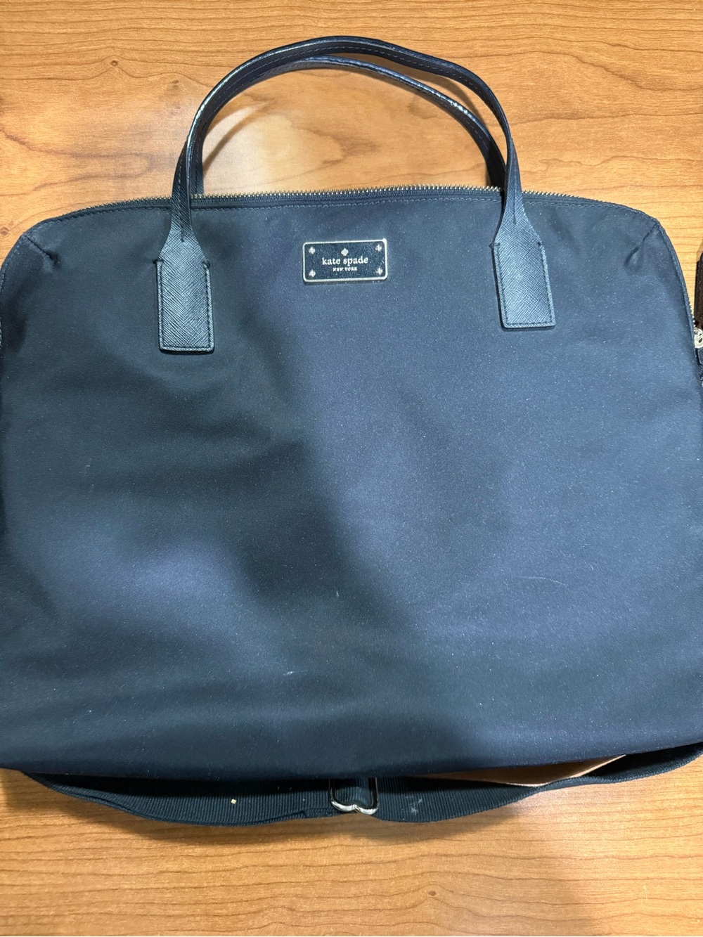 kate spade Black Nylon Laptop Tote with Top Handles